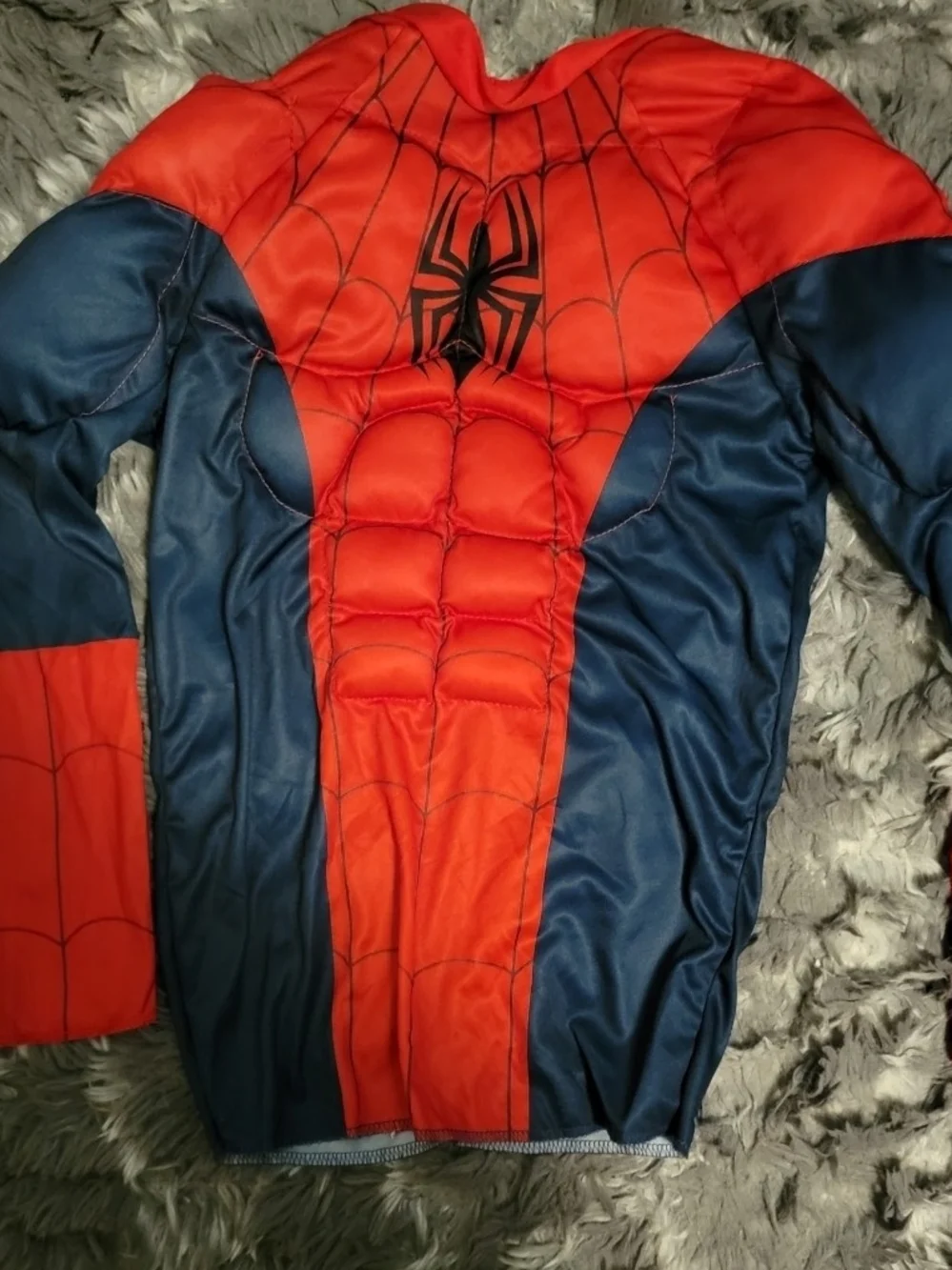 Spider Hero Red & Blue Kids Muscle Costume Top